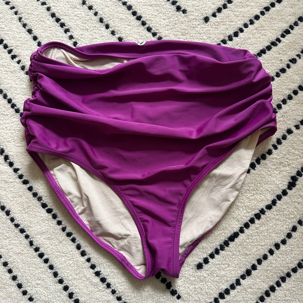 Purple High-Waisted Swim Bottoms